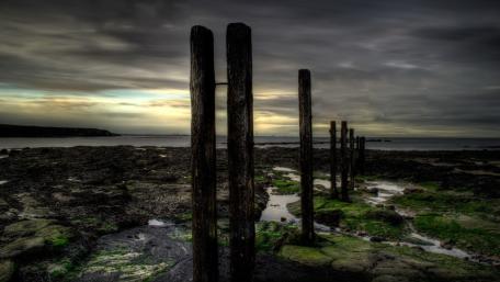 Serenity at the Rocky Shoreline wallpaper