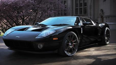 Sleek Ford GT in Stunning Black Finish wallpaper