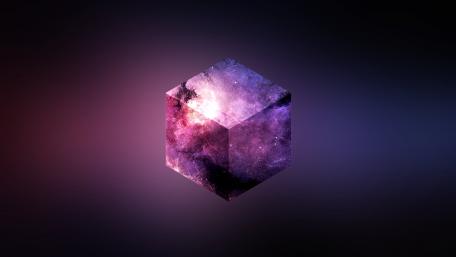 Mystic Purple Cube in the Void wallpaper
