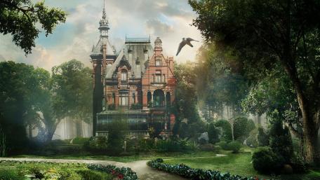 Beautiful fantasy dream home wallpaper