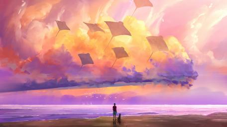 Day at the beach Lofi wallpaper