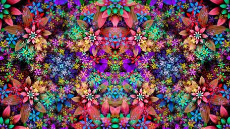Colorful flower pattern wallpaper