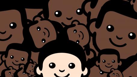 Adorable Crowd of Smiling Faces wallpaper