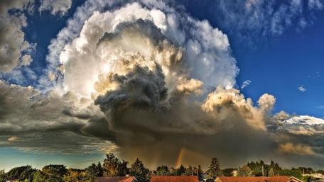 Supercell Storm Threatening Rural Horizon wallpaper