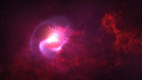 Red Nebula Radiance in the Universe wallpaper