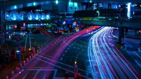 Tokyo traffic trails wallpaper