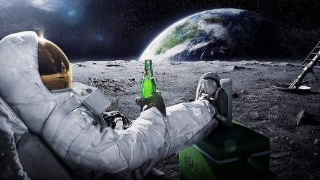 Astronaut's Lunar Leisure Time wallpaper