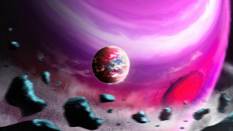 Pink planet wallpaper