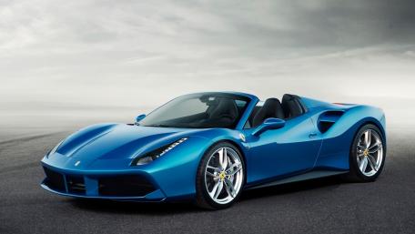 Stunning Ferrari 488 Spider in Vibrant Blue Shade wallpaper