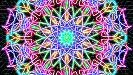 Vibrant Neon Kaleidoscope Design Transforming Spaces with Colorful Energy wallpaper