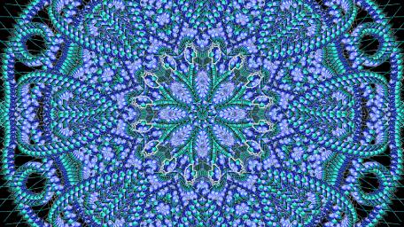 Vibrant Mandala in Symmetrical Blue Patterns wallpaper