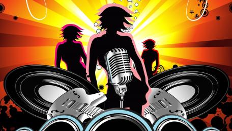 Vibrant Band Performance Art Wallpaper wallpaper