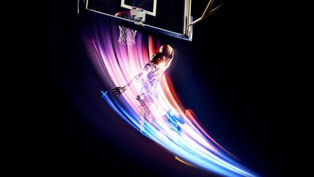Dynamic Slam Dunk in Neon Lights wallpaper