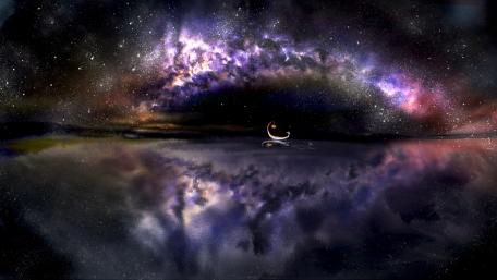 Galaxy reflection wallpaper