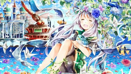 Whimsical Oasis of Fantasy and Joy wallpaper