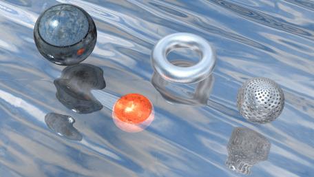 Balls above water wallpaper