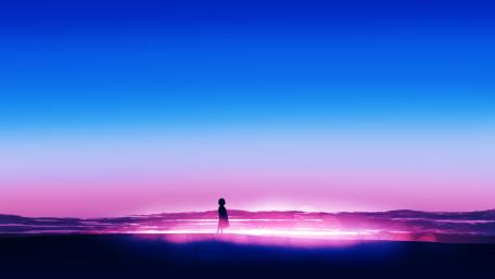 Silhouette of Solitude in Twilight wallpaper
