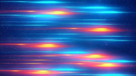 Dynamic Waves of Colorful Light Encountering Dark Depths wallpaper