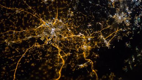 Liège Aachen Verniers Area at Night wallpaper