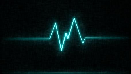 Heart Beat Cyan Glow 8K wallpaper