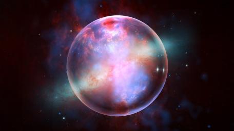 Mystic Orb in Cosmic Veil wallpaper