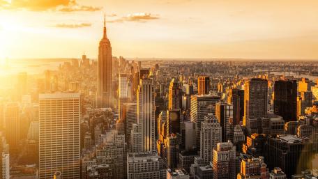 Manhattan in sunlight wallpaper