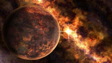 Mystical Planet in the Cosmic Abyss wallpaper