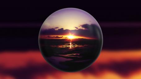 Shimmering Sphere of Sunset Reflections wallpaper