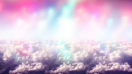 Dreamy Clouds in Shimmering Colors wallpaper