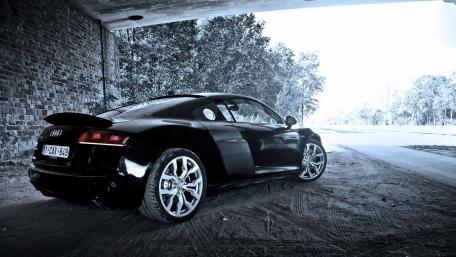 Sleek Audi R8 Under an Arched Passageway wallpaper