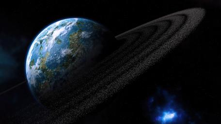 Earthlike ringed planet wallpaper