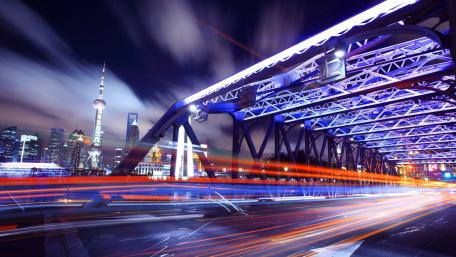 Waibaidu Bridge Long-exposure photography wallpaper