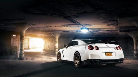 Powerful Nissan GT-R in an Urban Setting wallpaper