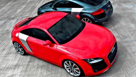 Sleek Audi TT Performance in Bold Colors wallpaper