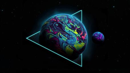 Neon Triangle Encapsulating Cosmic Marvel wallpaper