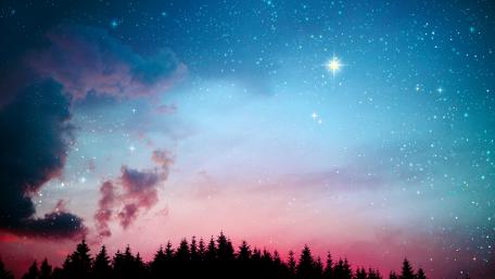 Starry Tranquility: Mystical Nightscape wallpaper