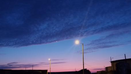 Dusk City Lights and Cloudy Skies wallpaper