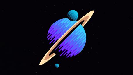 Planets Bit Art wallpaper