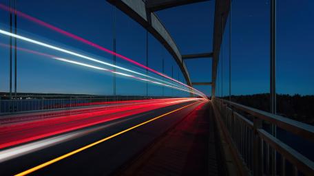 Light trails on the bridge wallpaper