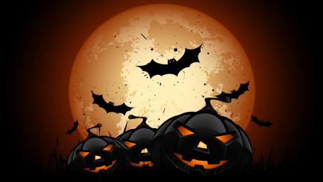 Creepy jack-o'-lantern pumpkins wallpaper