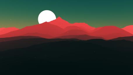 Crimson Moonrise Over Silent Peaks wallpaper