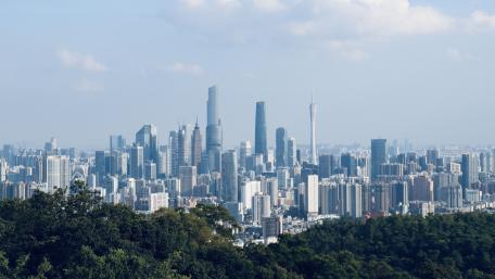 Baiyun Mountain Perspective from Guangzhou Tower wallpaper