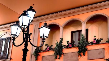 Charming Evening City Streetscape wallpaper