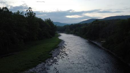 Serene River at Dusk Landscape wallpaper