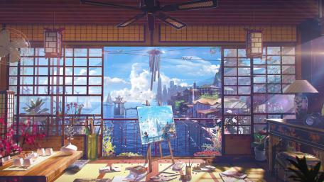 Room with a View of Sky and Sea wallpaper