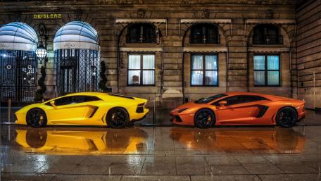 Sleek Elegance of Lamborghini Aventador Cars wallpaper