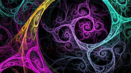 Vibrant Fractal Swirl Explosion in 4K wallpaper