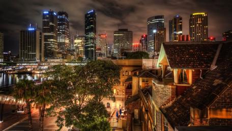 Vibrant Night Cityscape wallpaper