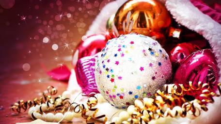 Festive Christmas Ornaments and Cheerful Decorations wallpaper