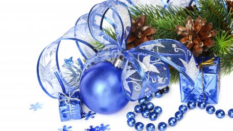 Sparkling Blue Christmas Elegance wallpaper